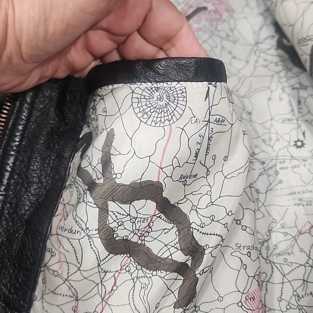 Burk's Bay Men's Black Leather Bomber Jacket. XL - Picture 13 of 13